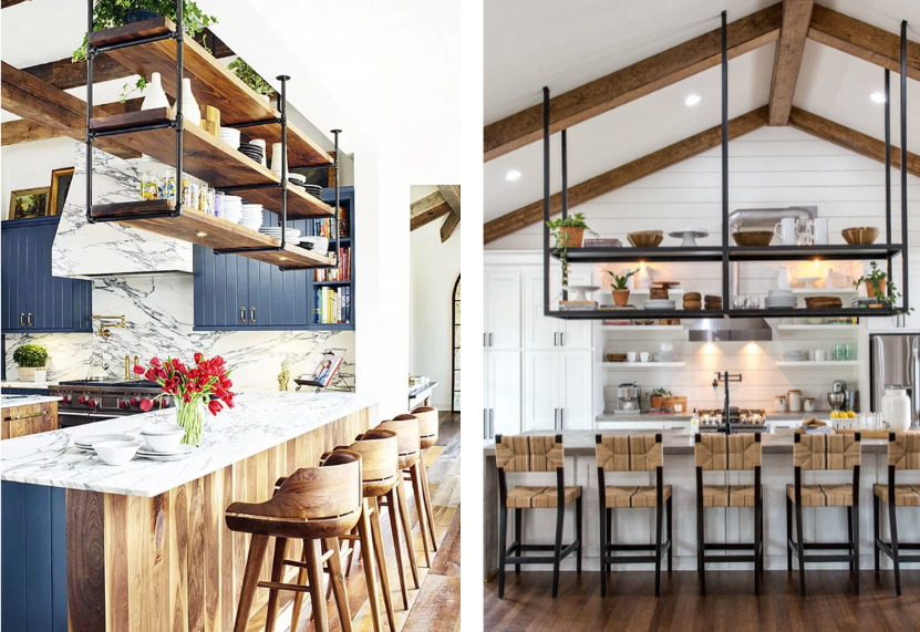 kitchen hanging shelves