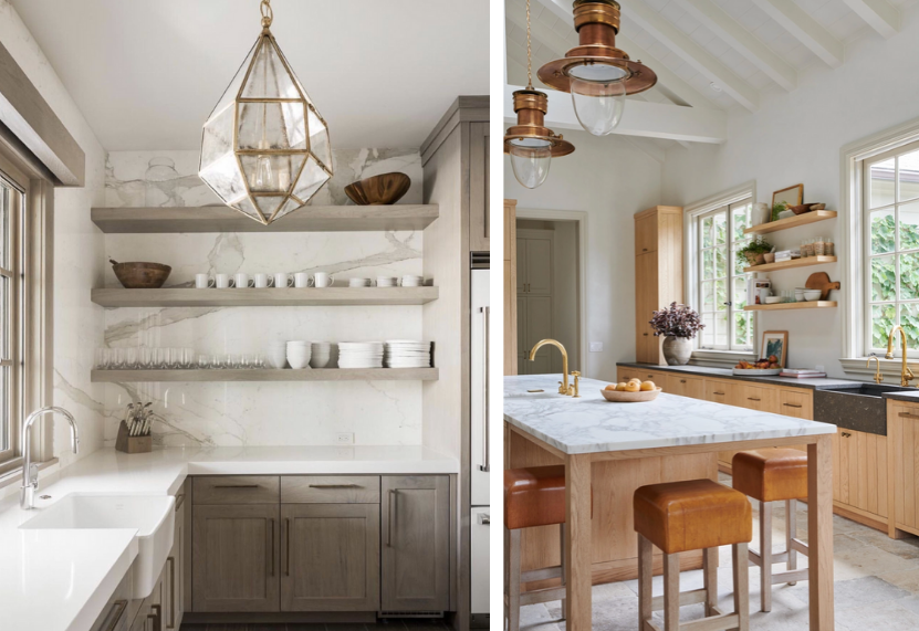 kitchen wood floating shelves